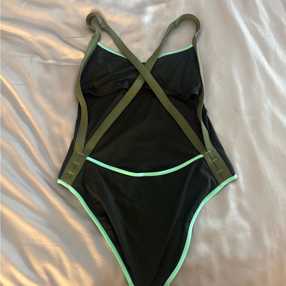 L*Space Black and Green One Piece Swimsuit Never worn